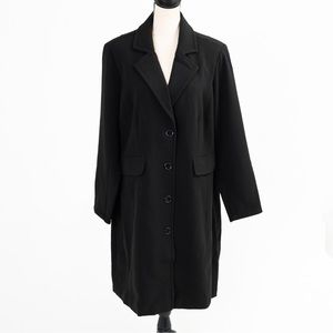 Longer length blazer style winter coat black 20W Linea by Louis Dell’Olio